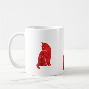 Mug Chat Art déco rouge