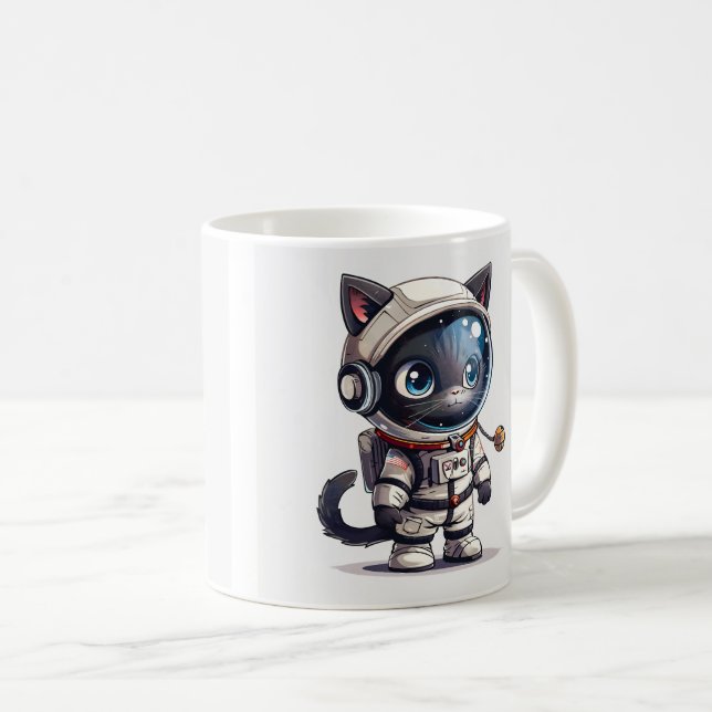 Mug Chat astronaute (Devant droit)