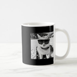 Mug Chat aux pistes de ski et snowboardeur 