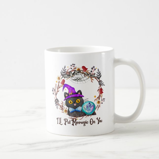 Mug Chat aux sorcières mignonne et Punny (Droite)