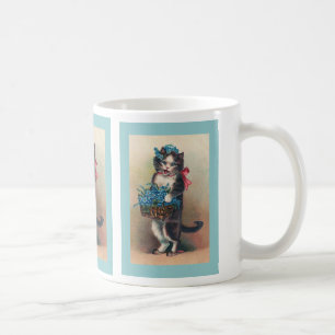 Mug "Chat avec des myosotis des marais 2" cru