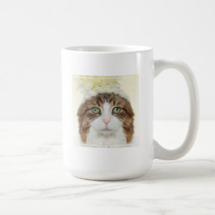 Mug Chat avec le casquette de fleur