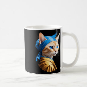 Mug Chat Avec Une Perle D'oreille Dans Un Style De Por