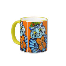 Chat avec violon par Louis Wain Cup