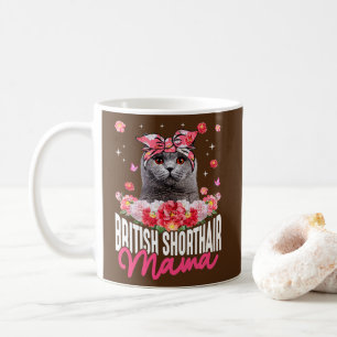 Mug Chat Bandana Fleur Bandana Mama à air court britan