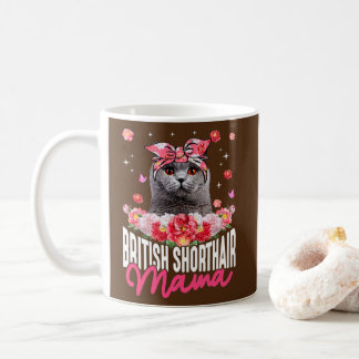 Mug Chat Bandana Fleur Bandana Mama à air court britan