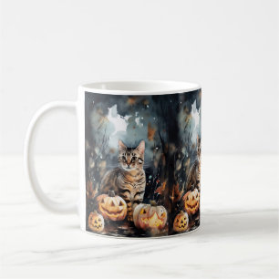 Mug Chat Bengale D'Halloween Avec Peur Citrouille
