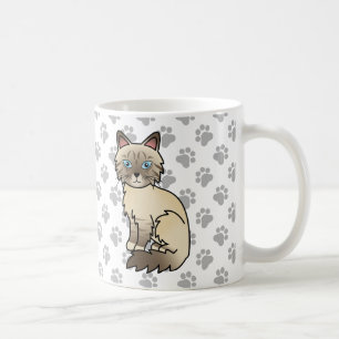 Mug Chat Birman/Ragdoll au point chocolat tabby et pat