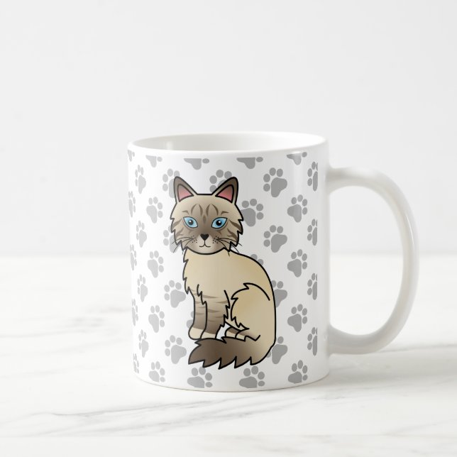 Mug Chat Birman / Ragdoll au point chocolat tabby & Pa (Droite)