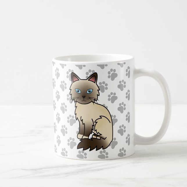 Mug Chat Birman / Ragdoll pointe chocolat & pattes mig (Droite)