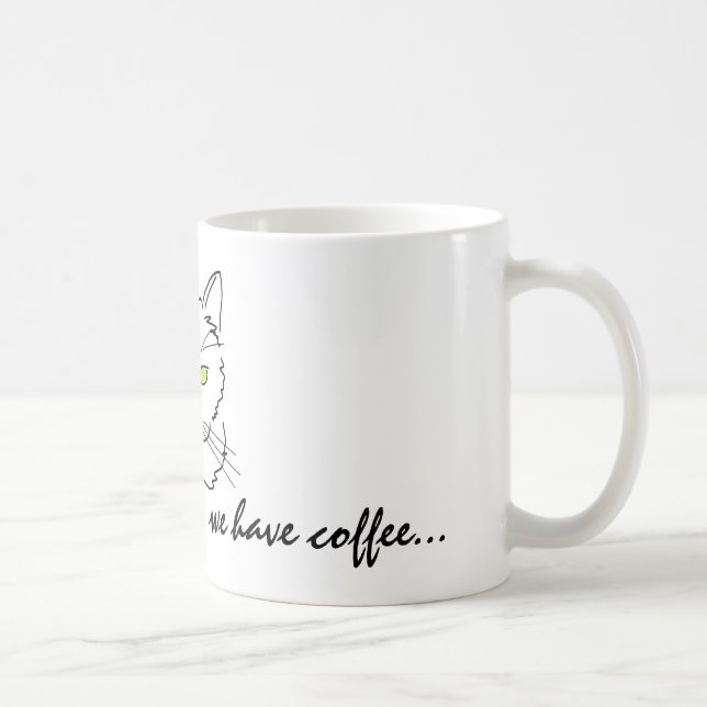 Mug Chat blanc amusant (Droite)