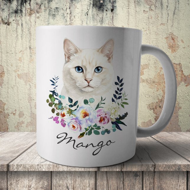 Mug Chat blanc aquarelle (Créateur téléchargé)