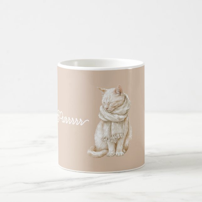Mug Chat blanc crème ronronnant (Centre)