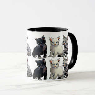 Mug Chat blanc et noir mignon - Design Kitten adorable