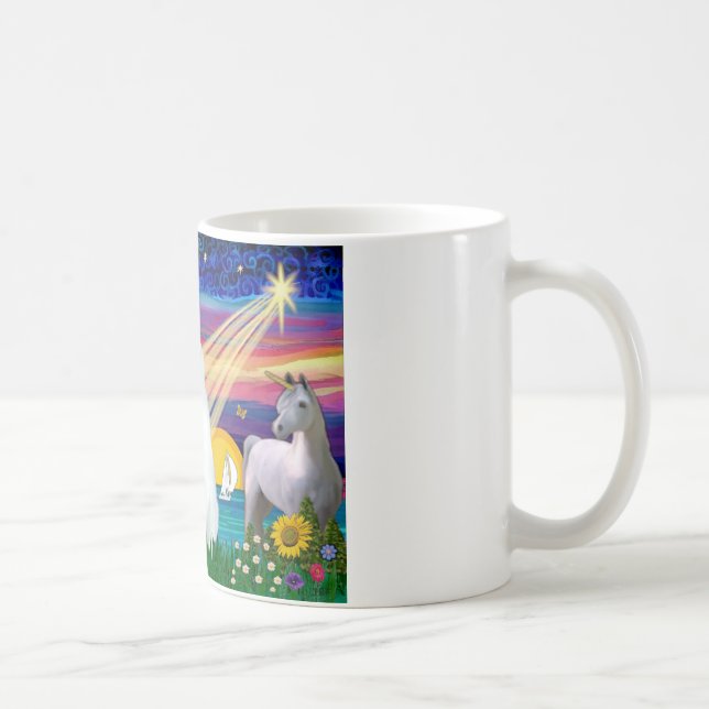 Mug Chat Blanc - Nuit Magique (Droite)