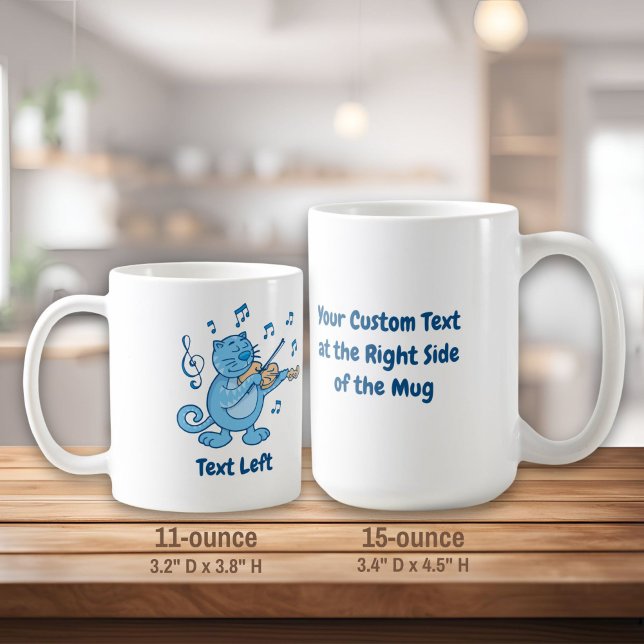 Mug Chat bleu avec Musique violon (Créateur téléchargé)