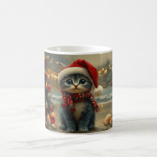 Mug Chat Bleu Oriental Noël Vintage Plage