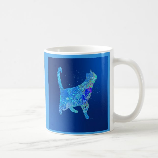 Mug Chat Bleu Rentrant à la Maison (Droite)