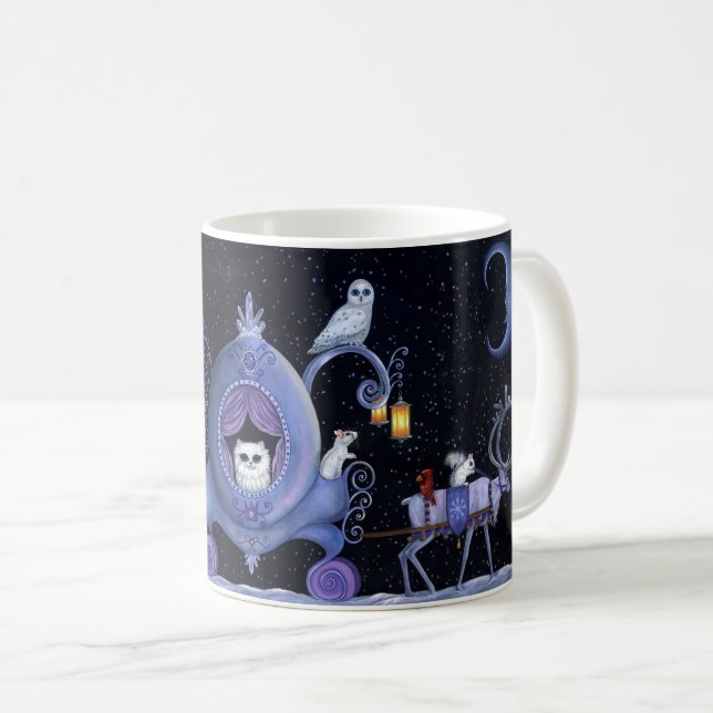 Mug Chat Blue Carriage Hivernal Chouette Neige Blanc C (Devant droit)