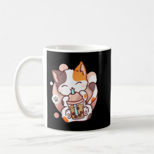 Mug Chat Boba Tea Buble Tea Anime Kawaii Neko