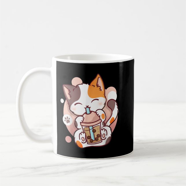 Mug Chat Boba Tea Buble Tea Anime Kawaii Neko (Gauche)