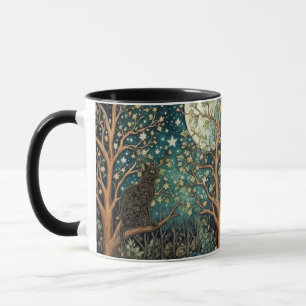 Mug Chat boho ciel nocturne étoilé forêt boisée