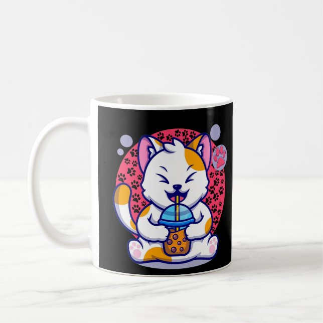 Mug chat Boire Boba Tea Cartoon Kawaii (Gauche)