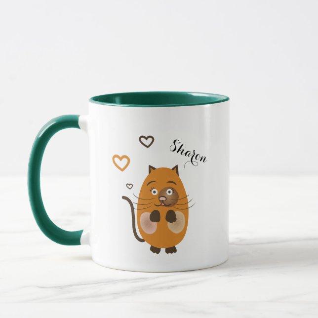Mug Chat brun mignon (Gauche)