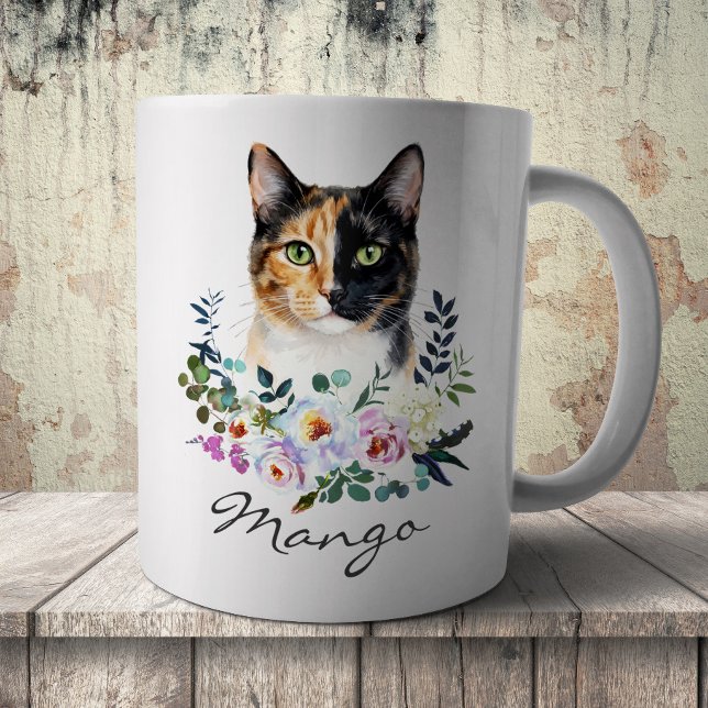 Mug Chat calicot tricolore à l'aquarelle (Créateur téléchargé)