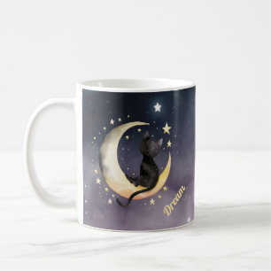 Mug Chat caricature mignon sur la lune