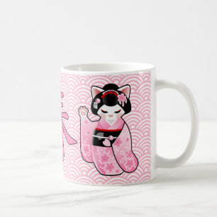 Mug Chat chanceux japonais Maiko de Kokeshi Maneki
