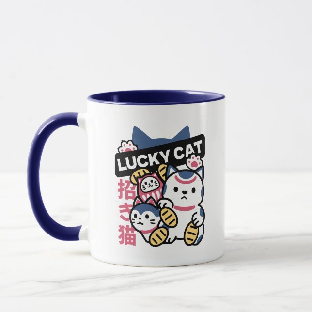 Mug Chat Chanceux Maneki Neko – Chat de Fortune Japona (Gauche)