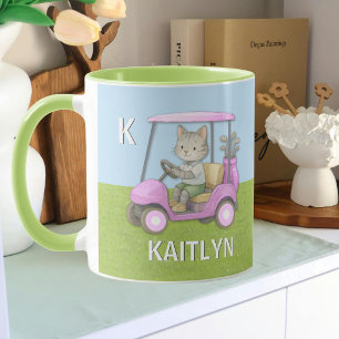 Mug Chat charmant panier rose parfaitement au par