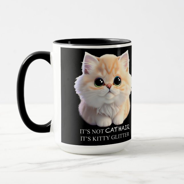 Mug Chat chaton blanc et orange moelleux (Gauche)