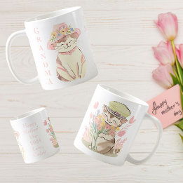 Mug Chat chaton grand-mère de printemps doux personnal