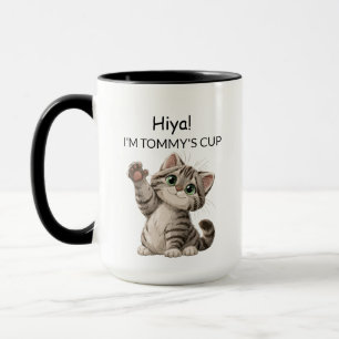 Mug Chat Chaton Tabby Mignon qui fait Coucou   Per