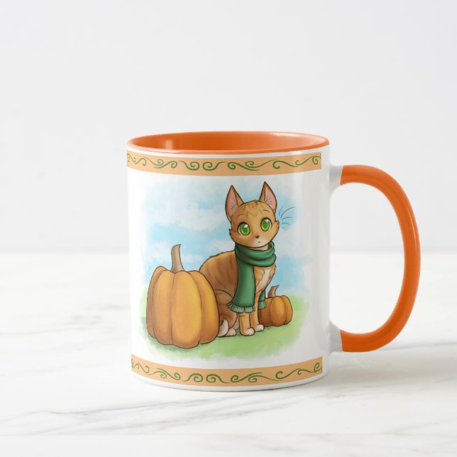 Mug Chat citrouille (Droite)
