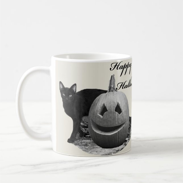 Mug Chat & Citrouille Joyeux Halloween (Gauche)