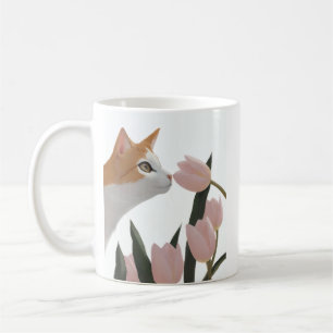 Mug Chat curieux Floral de printemps