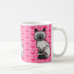 Mug Chat d'amour Birman / Ragdoll à point bleu