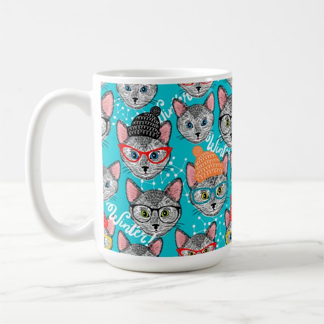 Mug Chat dans le casquette (Gauche)