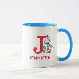 Mug Chat dans le Chapeau, Chose Un Nom & Monogramme J