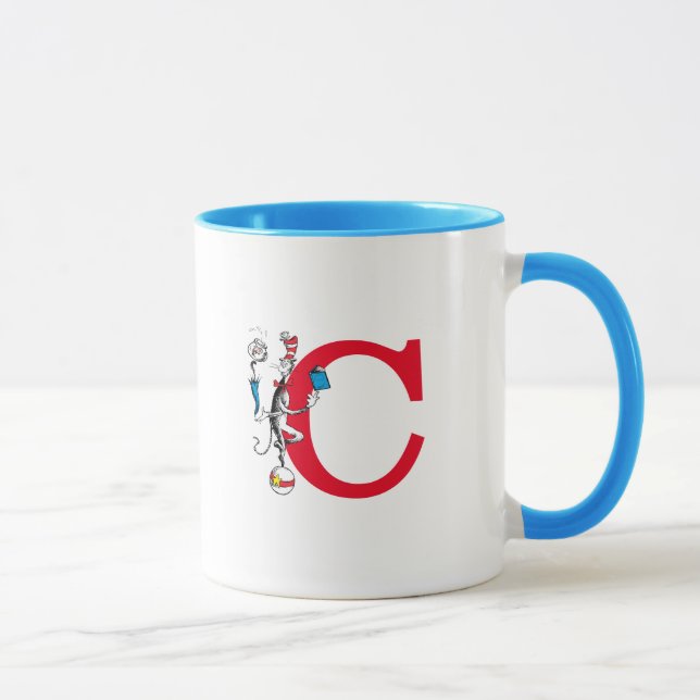 Mug Chat dans le Chapeau Équilibre Monogramme C (Droite)