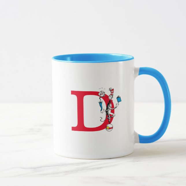 Mug Chat dans le Chapeau Équilibre Monogramme D (Droite)