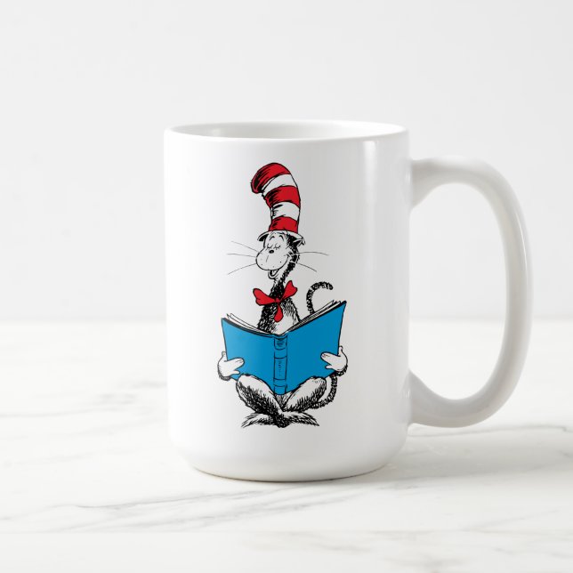 Mug Chat dans le chapeau lisant (Droite)