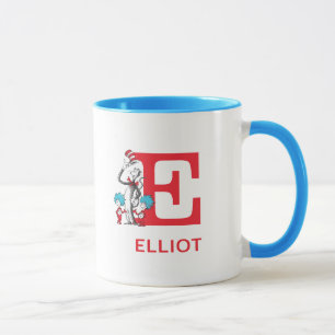 Mug Chat dans le Chapeau, Nom et Monogramme Chose Un E