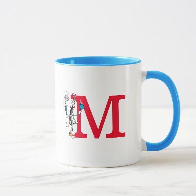 Mug Chat dans l'exploit d'équilibrage de monogramme M (Droite)