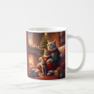 Mug Chat dans un costume de Père Noël Famille de chats