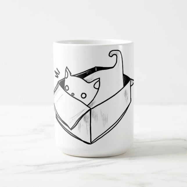Mug chat dans une boîte (Centre)