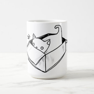 Mug chat dans une boîte
